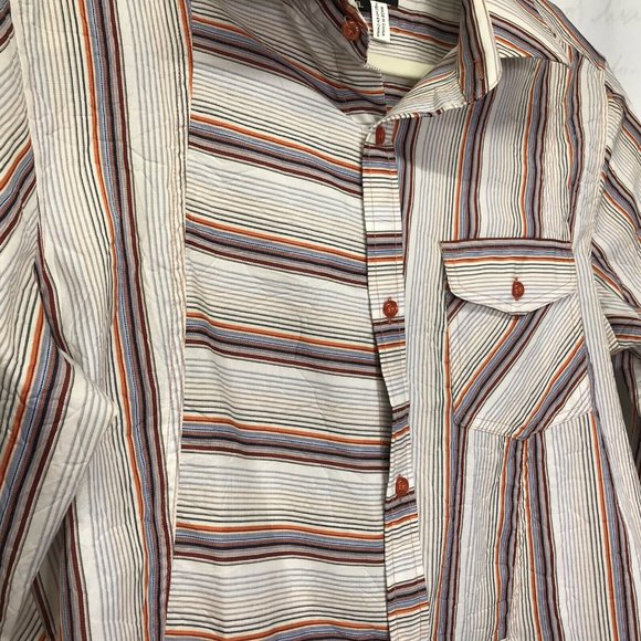 Smash Mens Size XL Long Sleeve Striped Collared - Picture 2 of 7